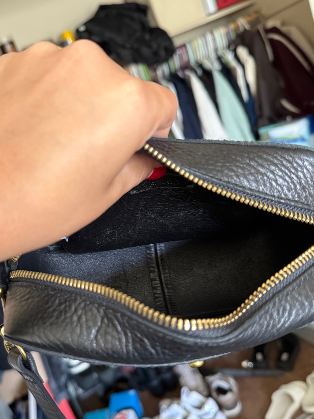 Madewell The Transport Camera Bag Black Genuine Leather Crossbody Lightweight - Picture 9 of 11